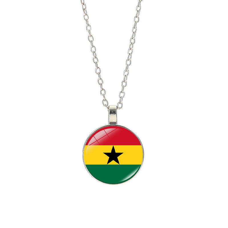 Sporty Geometric Alloy Plated Necklace with Crystal Pendant Unisex Cable Chain