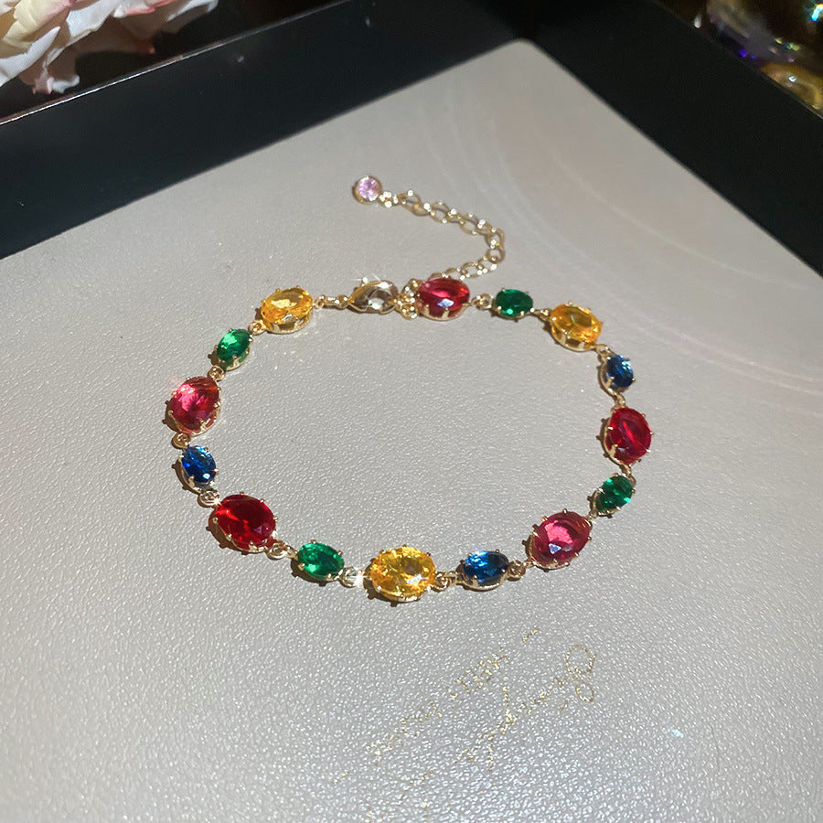 Luxury Elegant Geometric Alloy Plated Bracelet with Cubic Zirconia for Women