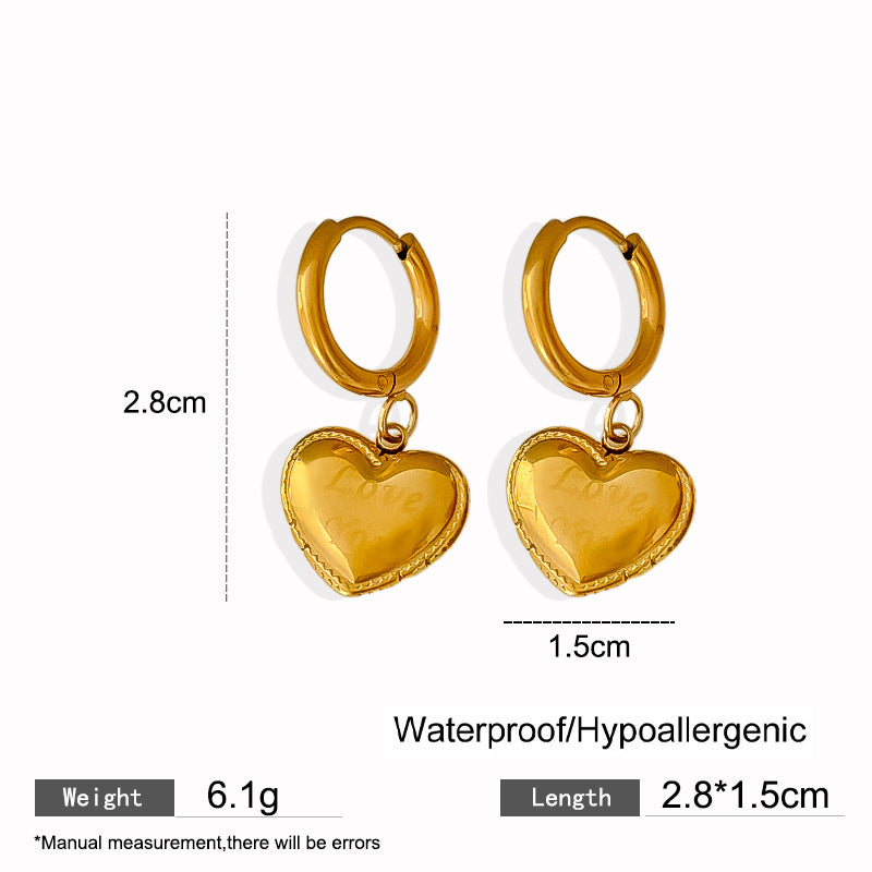 Elegant Titanium Steel Drip Oil Plated Stud Earrings for Women