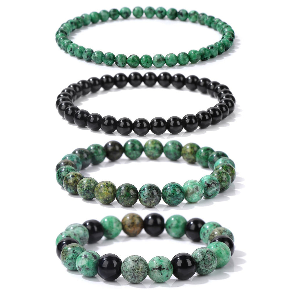 Geometric Natural Stone Beaded Bracelet Set Unisex Handmade Jewelry