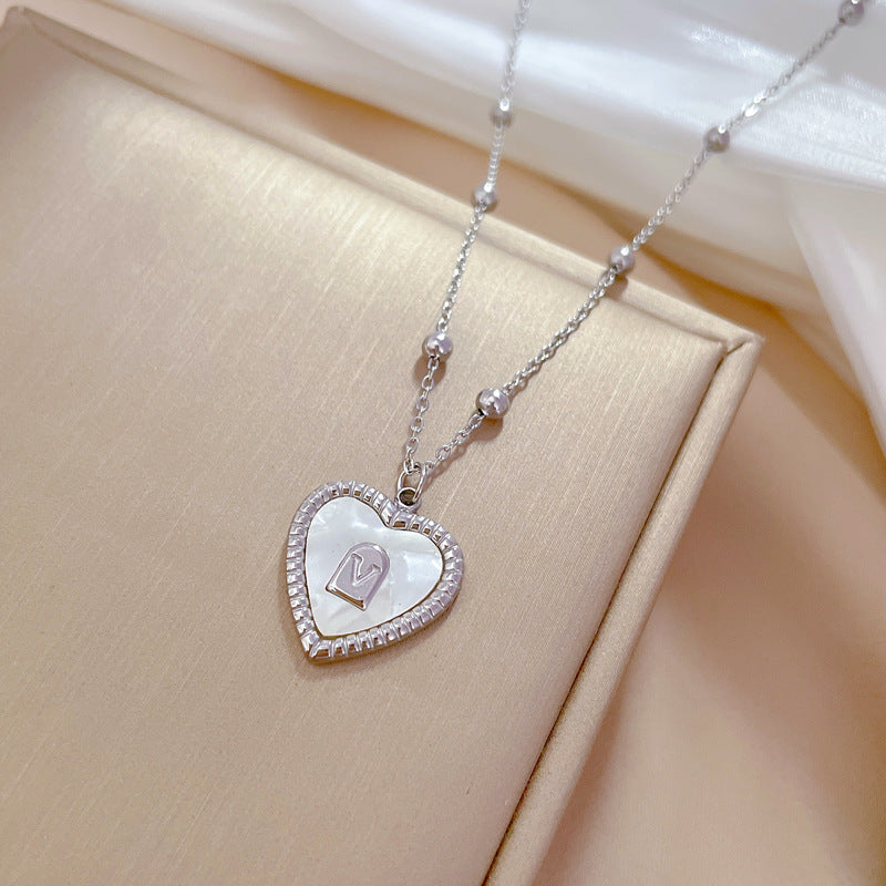 Collar Minimalista de Acero de Titanio en Forma de Corazón con Baño de Oro para Mujer y Hombre Cadena de Camafeo Accesorio de Moda
