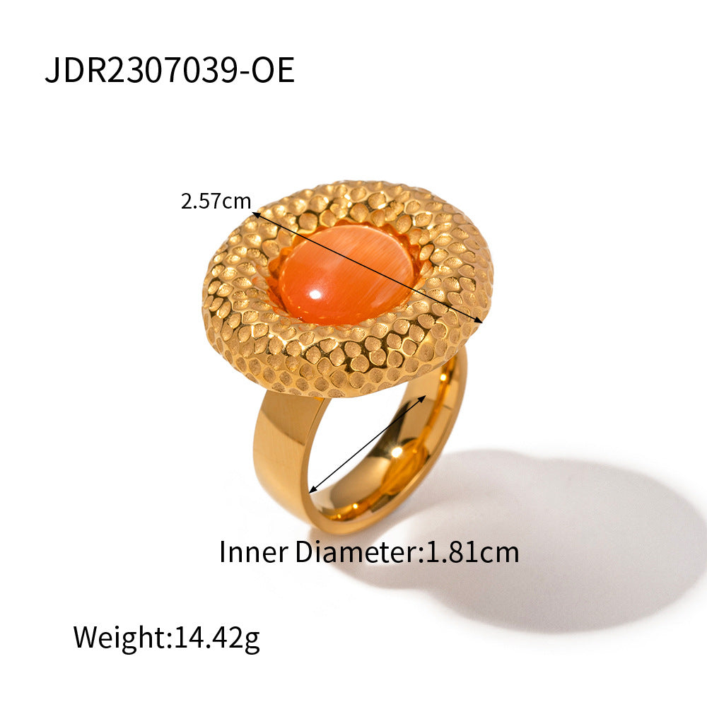 Elegant French-Style Heart-Shaped Stud Earrings with 18K Gold Plated Stainless Steel Hoops