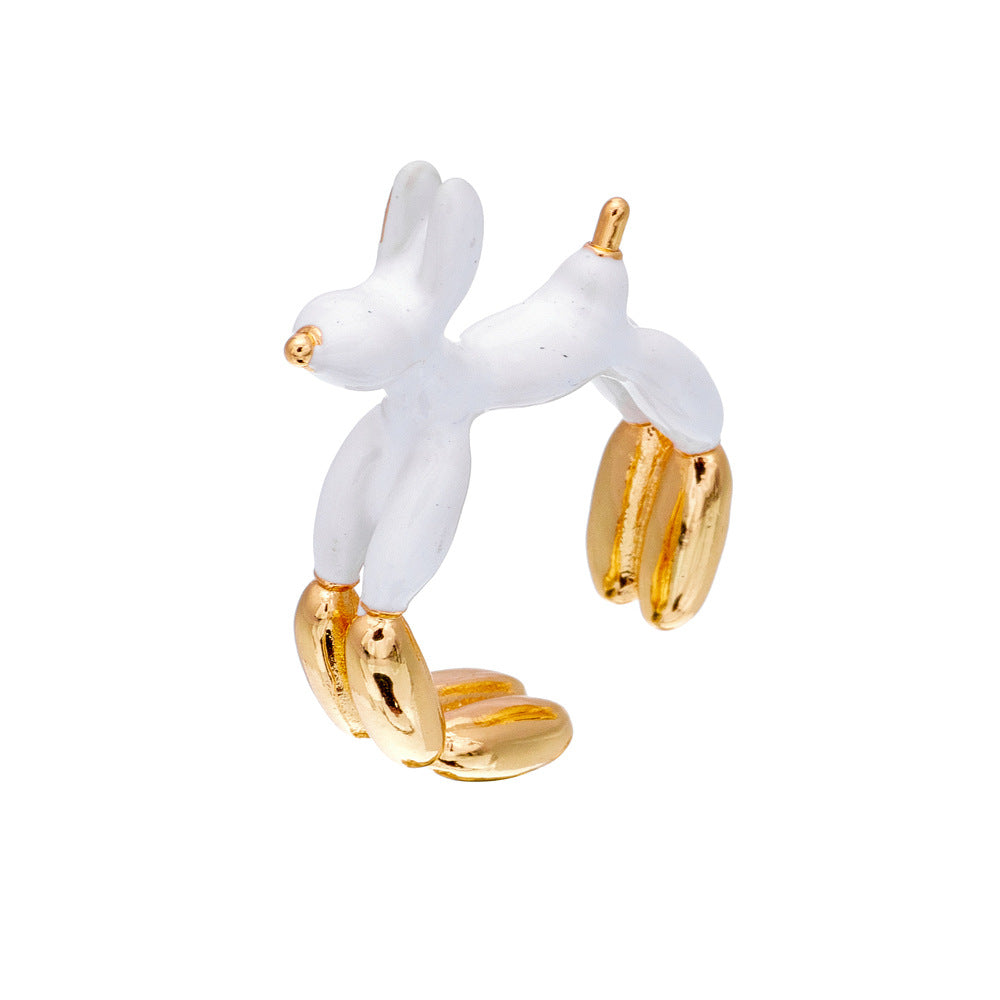 Geometric Animal Ring in Copper with 18K Gold Plating and Enamel Detailing for Women