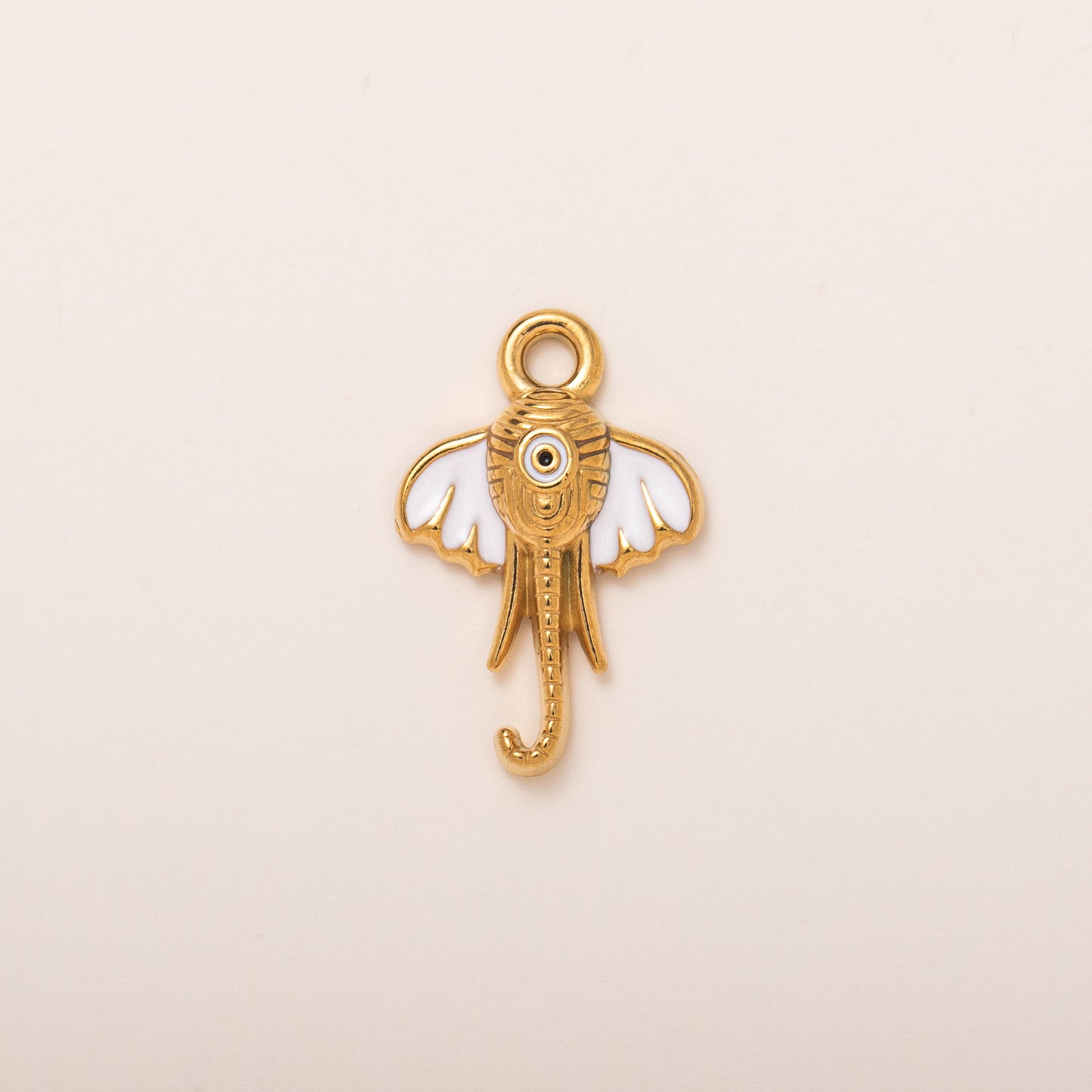 Vintage 18K Gold Plated PVD Stainless Steel Rabbit Pearl Pendant Charm Bar