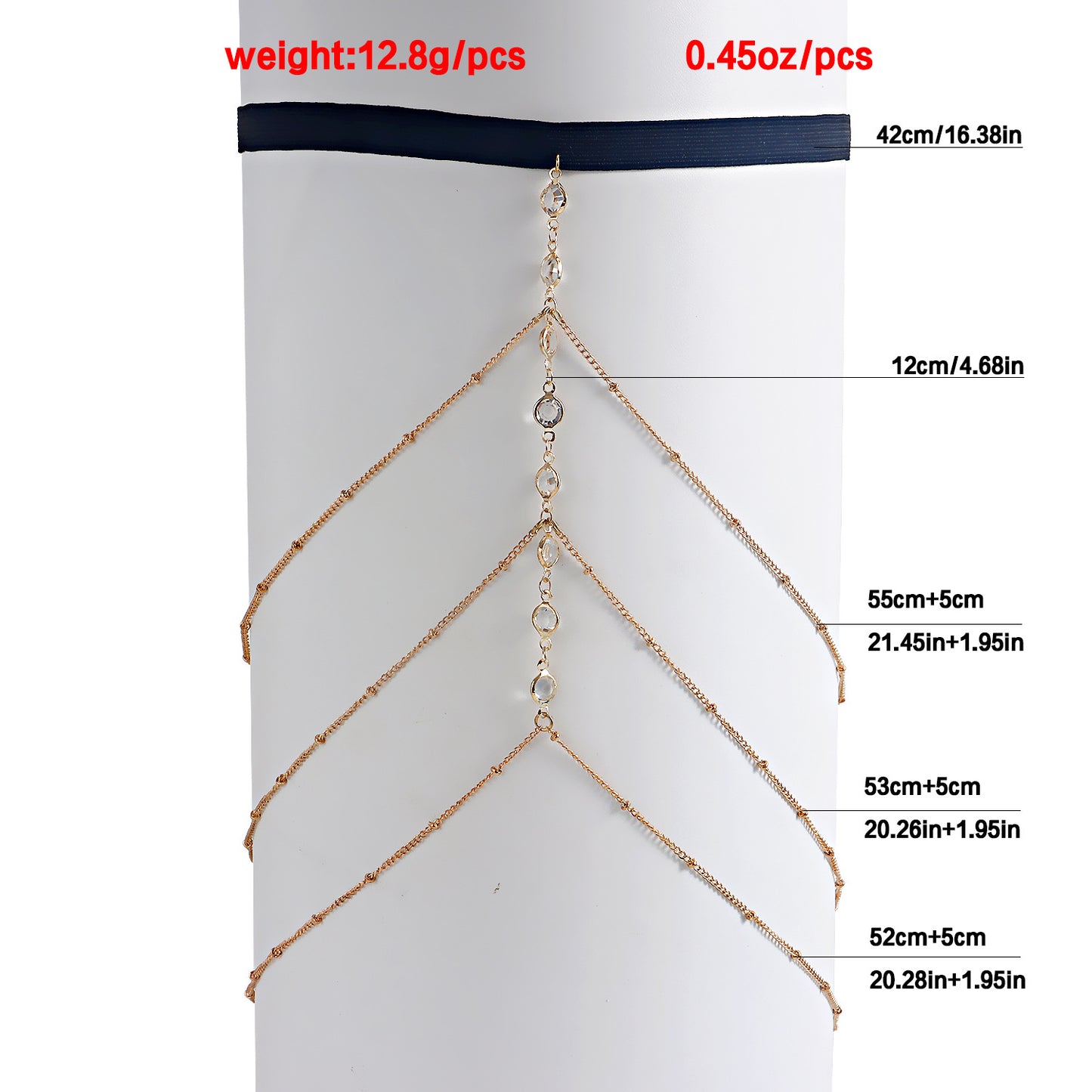 Geometric Alloy Anklet for Women with Rhinestone Accents Minimalist Fashion Leg Chain for Beach and Street Style