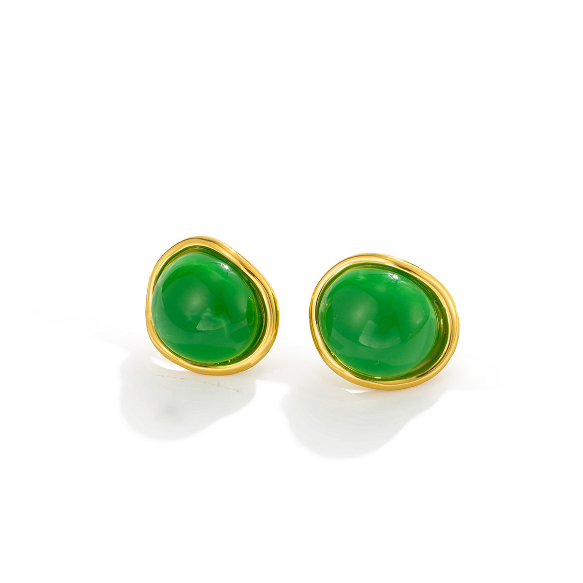 Luxury Elegant Geometric Oval Gradient Resin Plated Stainless Steel Earrings for Women