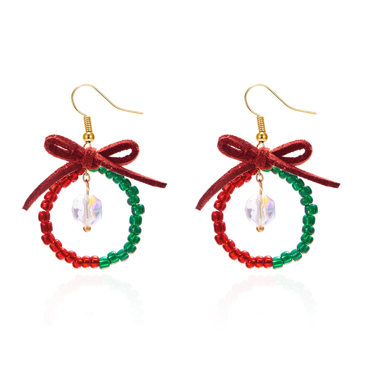 Aretes de aro de acrílico en forma de lazo estilo Ins para mujer con detalles hechos a mano