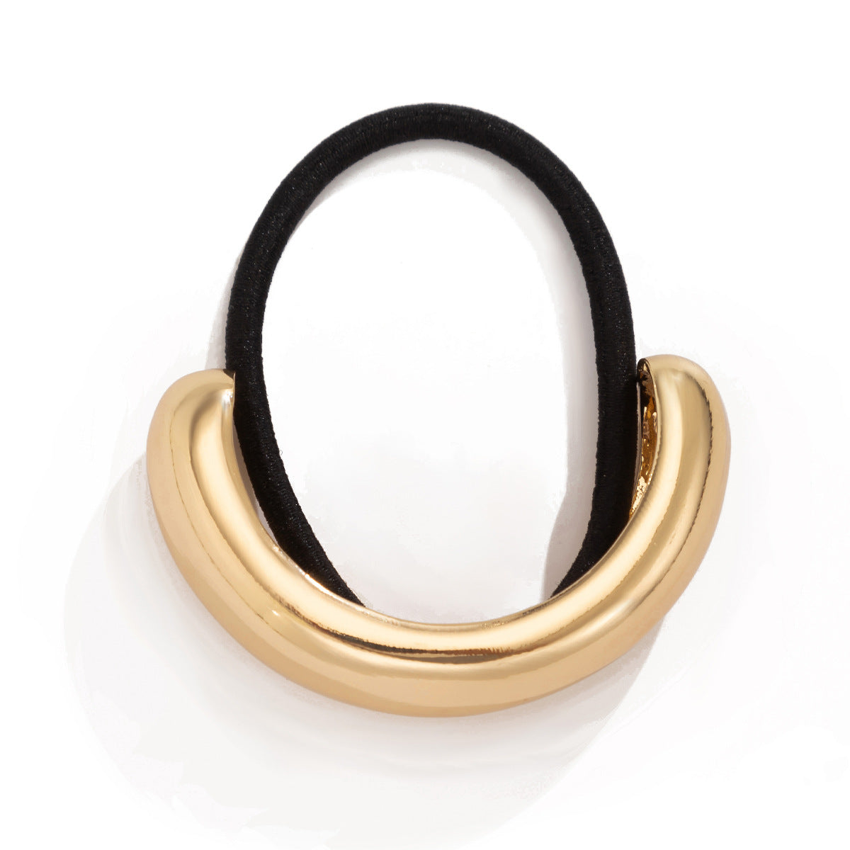 Vintage Punk Irregular Geometric Alloy Plated Double Layer Elastic Hair Clip for Women