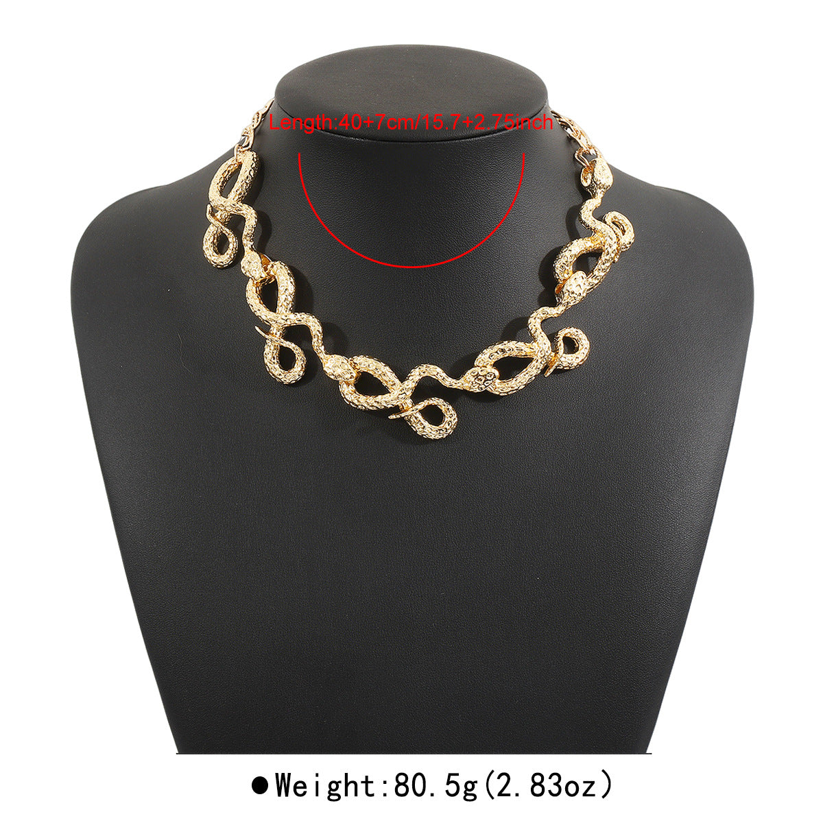 Fashionable Geometric Snake Pendant Necklace in Alloy with Electroplated Finish for Unisex Wear