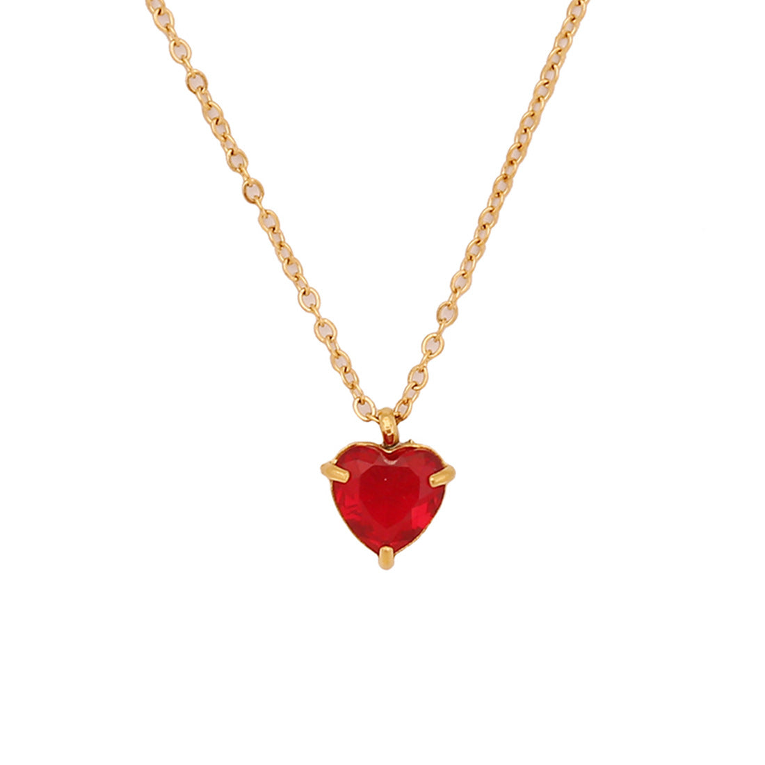 Collana con ciondolo a forma di cuore in acciaio inossidabile da donna, stile OL alla moda