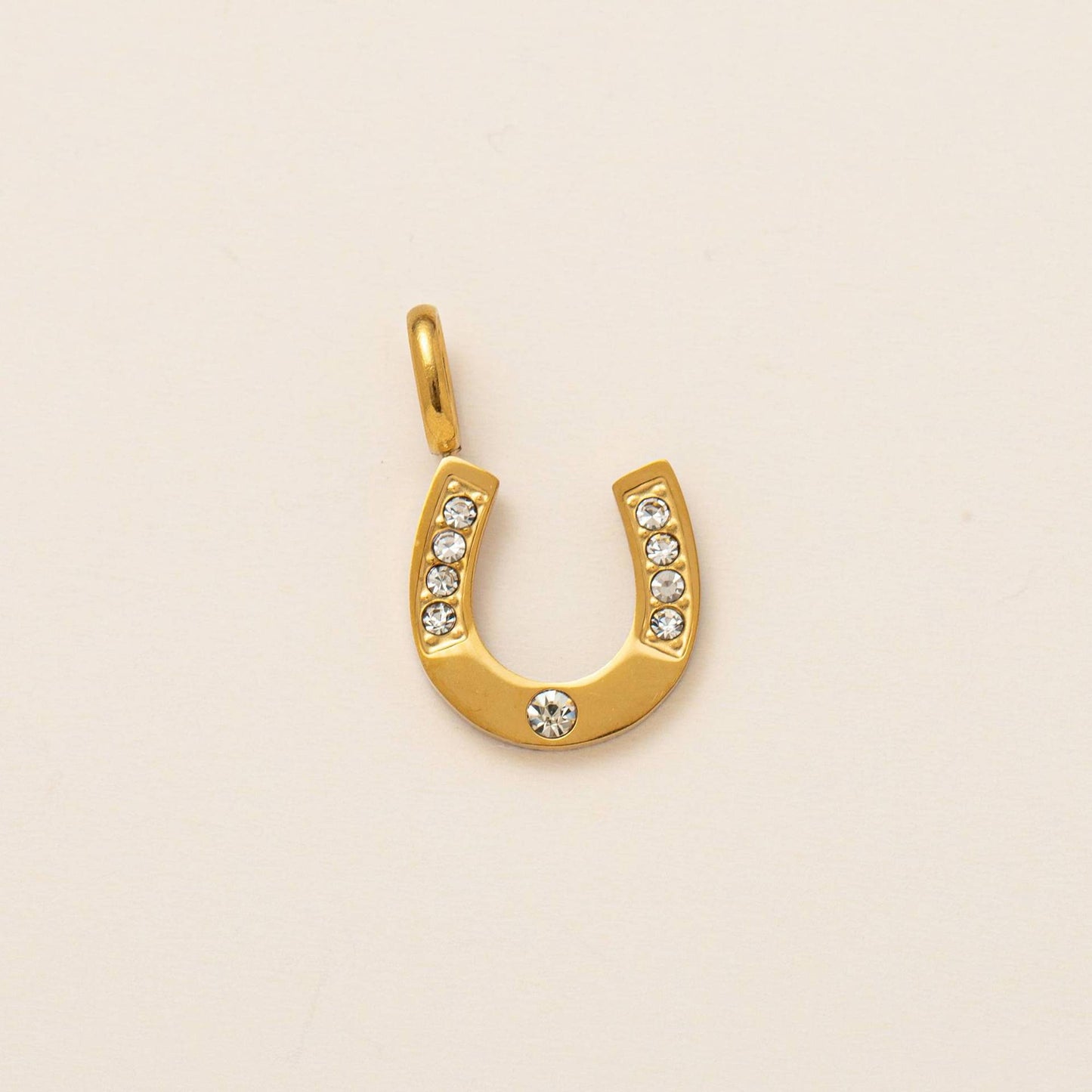 Vintage Gold Plated Stainless Steel Cross Geometric Rhinestone Charm Bar