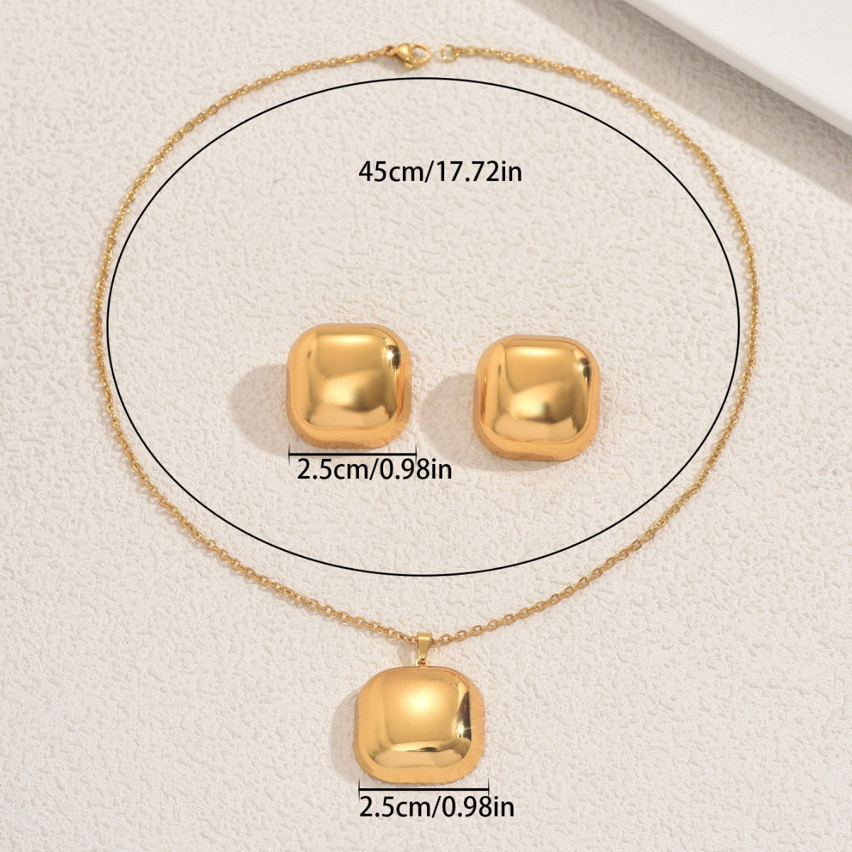 Juego de collar con colgante de círculo geométrico y pendientes para mujer, joyería de moda chapada en aleación
