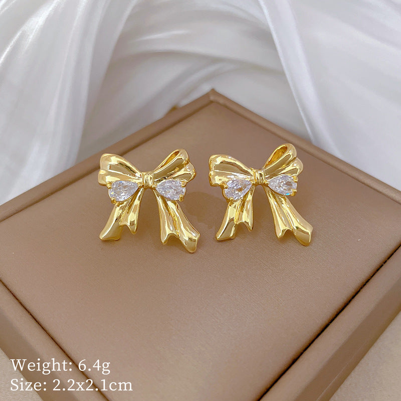Geometric Stud Earrings for Women with Plated Copper Design, Elegant Long Tassel Drop Earrings, Sweet Style Jewelry