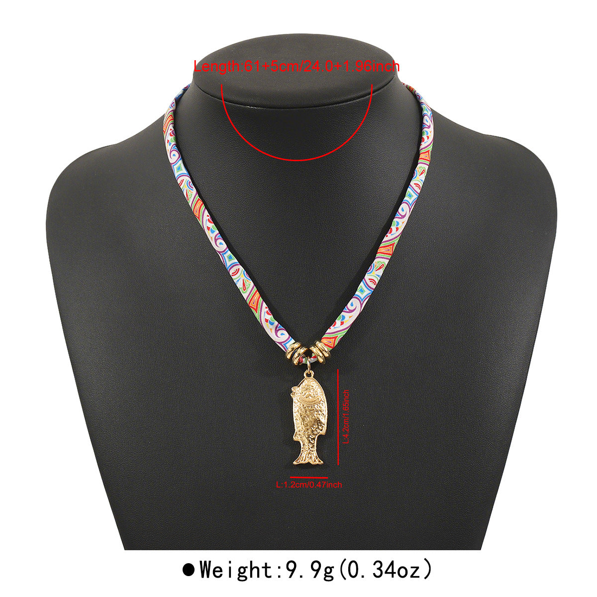 Sweet and Edgy Ocean-Themed Alloy Pendant Necklace with Turtle Seashell Starfish Motifs and Fabric Accents for Women