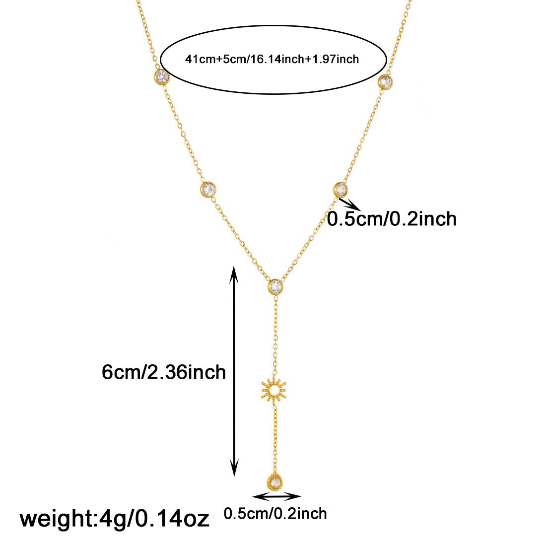 Sweet Gold Plated Stainless Steel Star Moon Heart Rhinestone Pendant Necklace with Tassel for Women