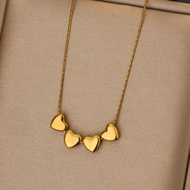Collana da donna in acciaio inossidabile placcato con ciondolo a cuore
