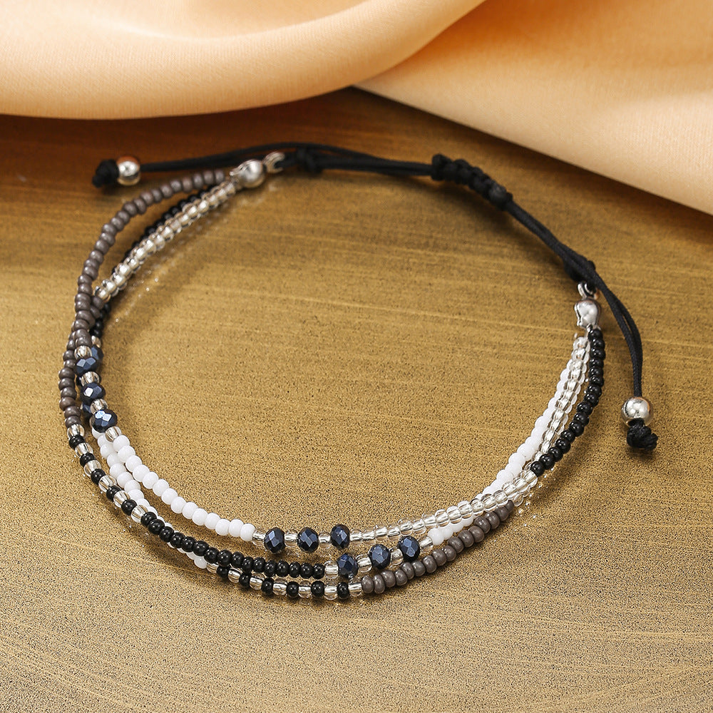Bohemian Multilayer Beaded Bracelet for Women Handwoven Geometric Style Colorful Fashion Accessory