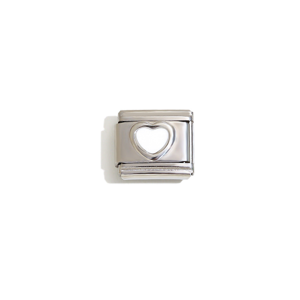 Elegant 18K Gold Plated Drip Oil Square Stainless Steel Charm Bar for Women