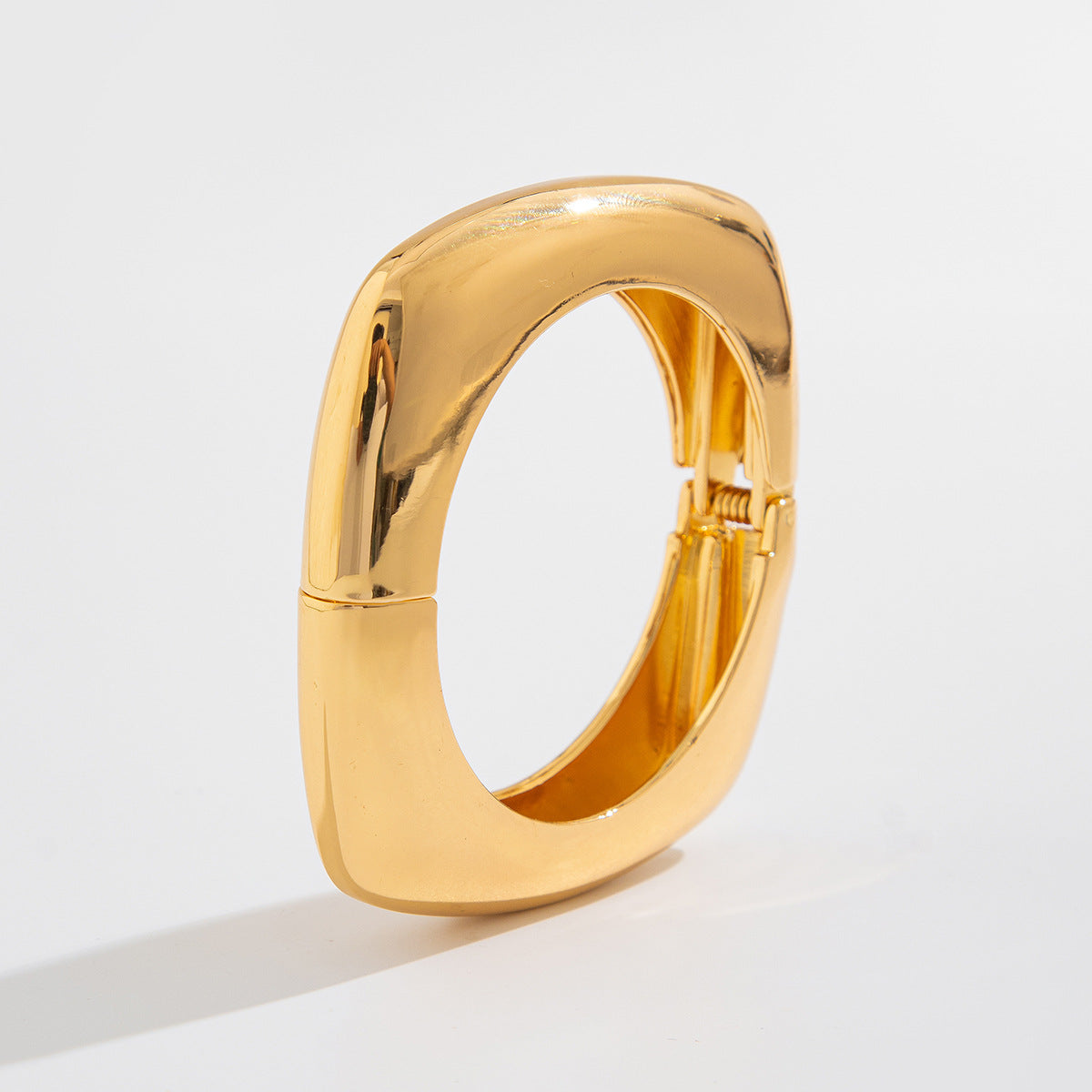 Geometric Liquid Metal Plated Cuff Bracelet for Women