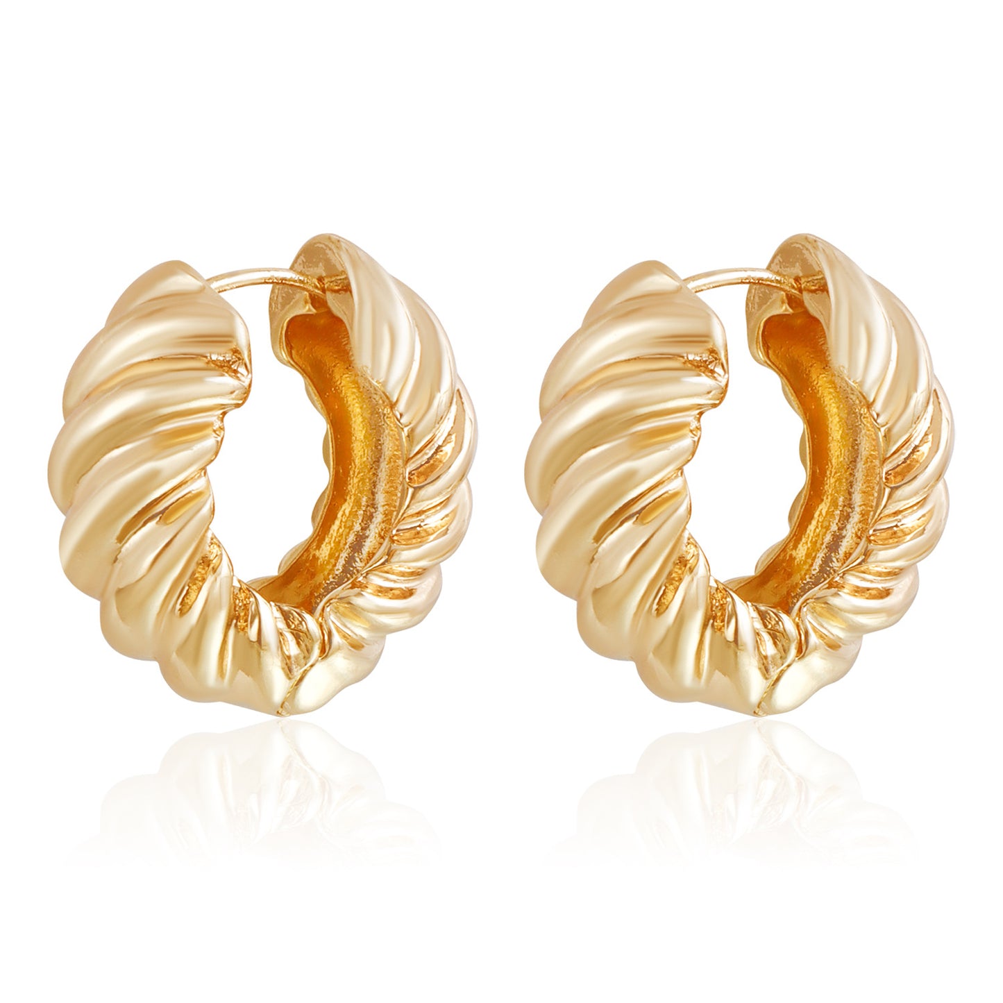 Minimalist Geometric Alloy Stud Earrings with Plated Finish for Women — Round Hexagonal Square Beveled Edges Design