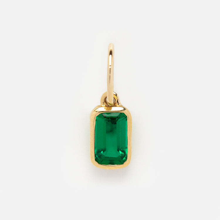 Minimalist Square Brass Pendant with Cubic Zirconia Inlay DIY Charm Bar for Women