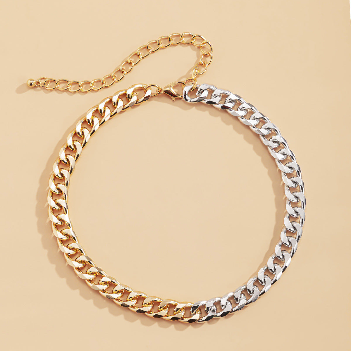 Minimalist Punk Hip-hop Plated Aluminum Alloy Letter Number Curb Chain Necklace for Women