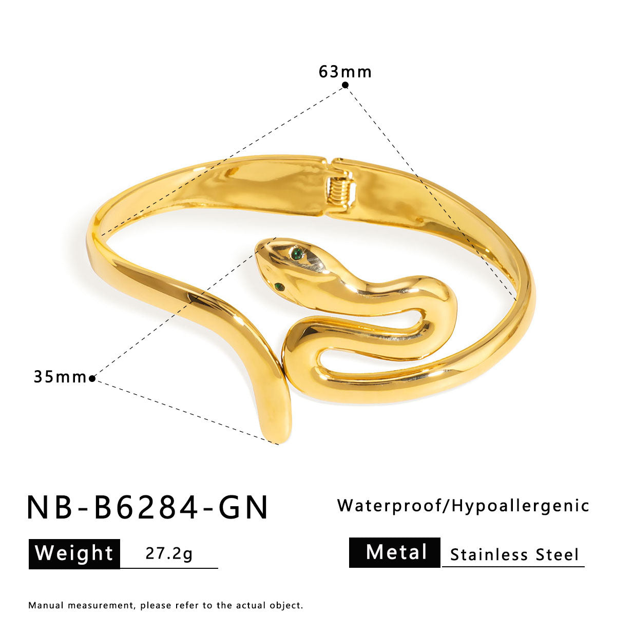 Minimalist Geometric Stainless Steel Wide Cuff Bracelet with 18K Vacuum Plating for Women