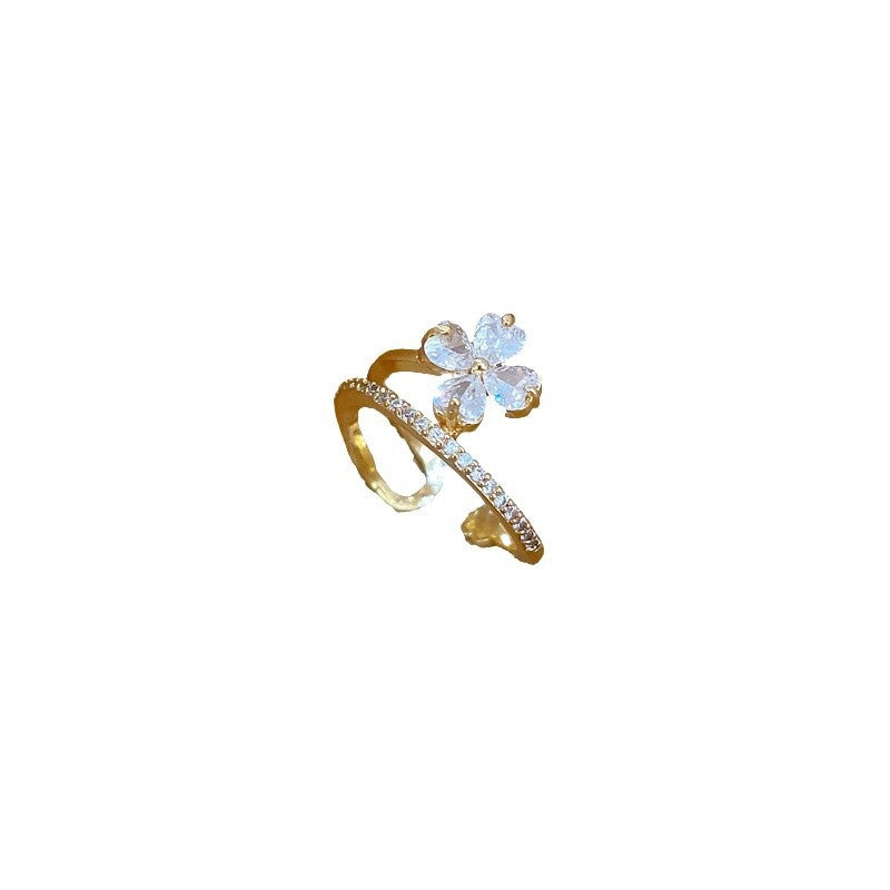 Anello da donna in ottone placcato oro a forma di corona in stile fumetto, anello aperto regolabile alla moda