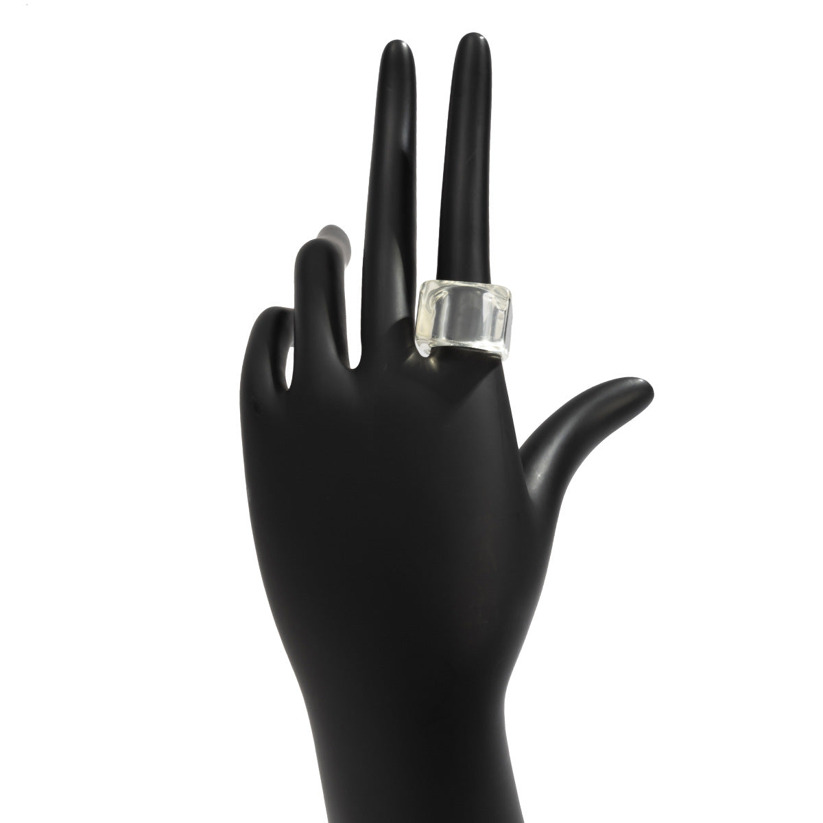 Anillo Cuadrado Geométrico Chic de Resina para Mujer con Acabado Pulido, Joyería de Estilo Dulce y Atrevido para Vacaciones