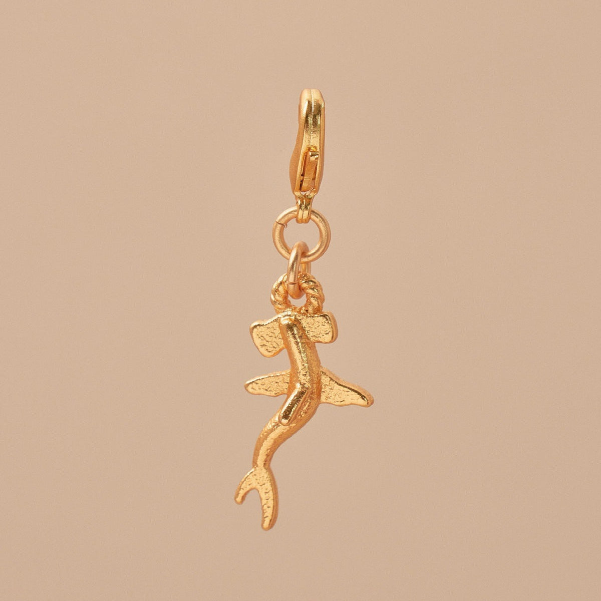 Vintage 18K Gold Plated Stainless Steel Airplane Pendant Charm Bar PVD