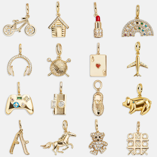 18K Gold Plated Stainless Steel Charm Bar for DIY Bag Pendant and Brooch Accessories