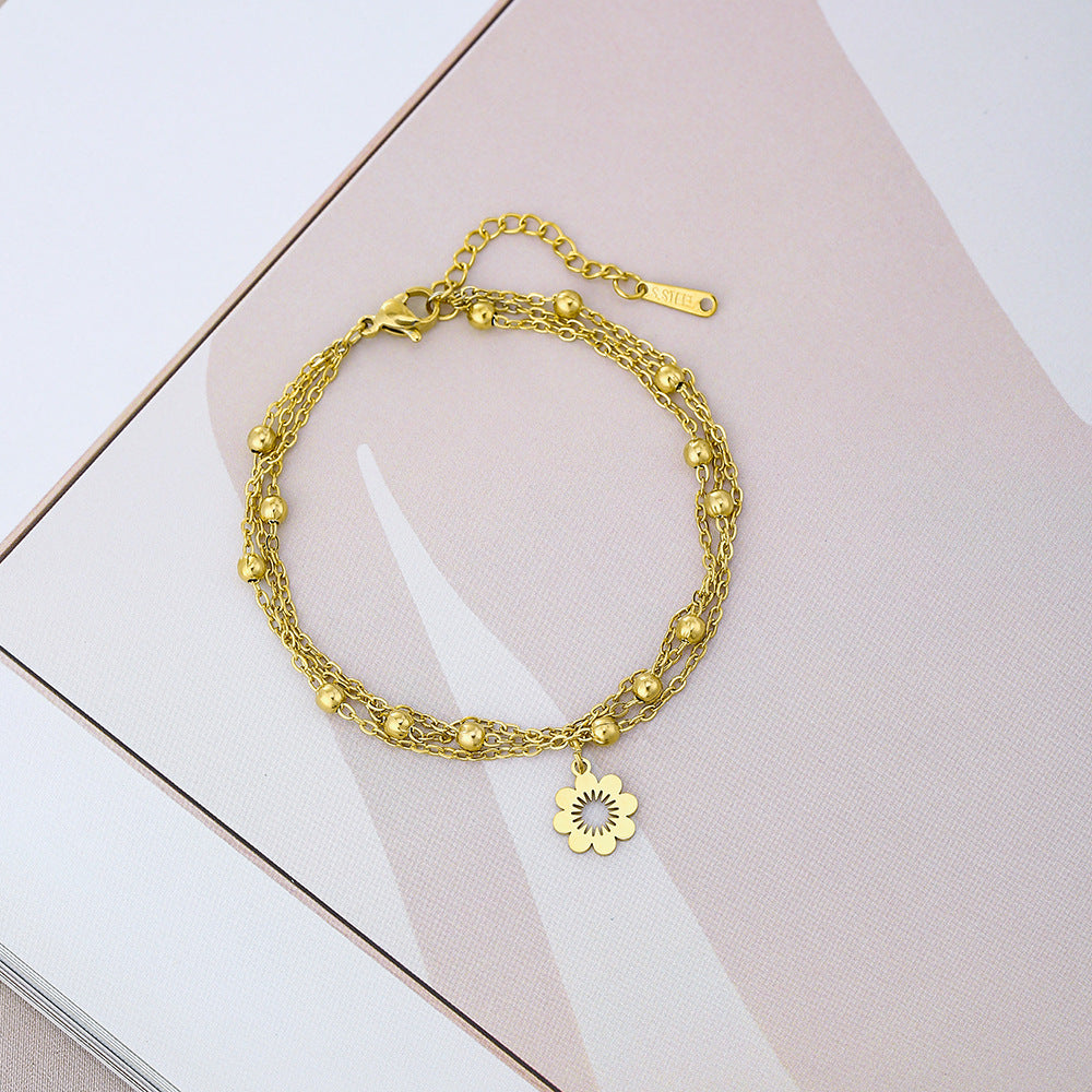 Fashionable Geometric Hexagram and Cross Titanium Steel Bracelet for Men and Women with Plated Finish