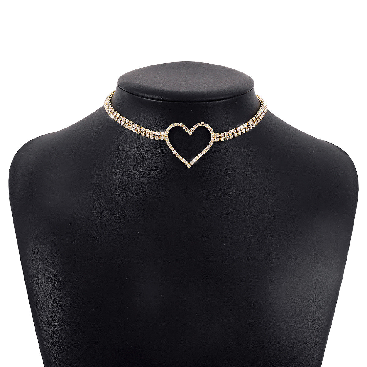 Collana con ciondolo geometrico dolce e audace con catena a griffe e strass per donna