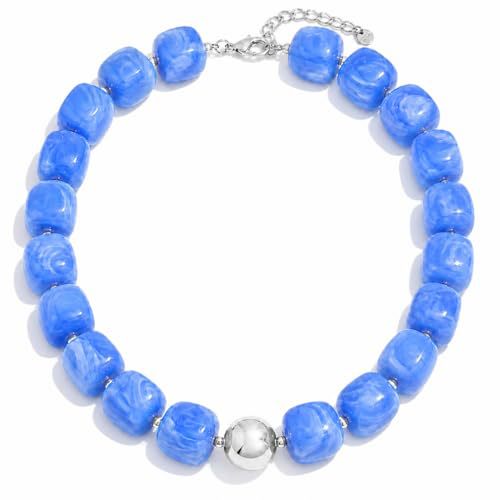 Casual Square Resin Polished Pendant Necklace for Women
