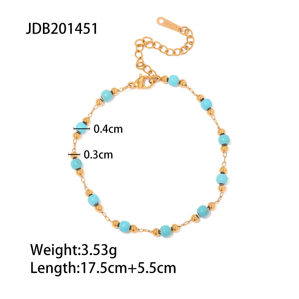 Bracciale con Chiusura OT Geometrica Ovale a Occhio di Demone in Acciaio al Titanio con Finitura Placcata per Donna