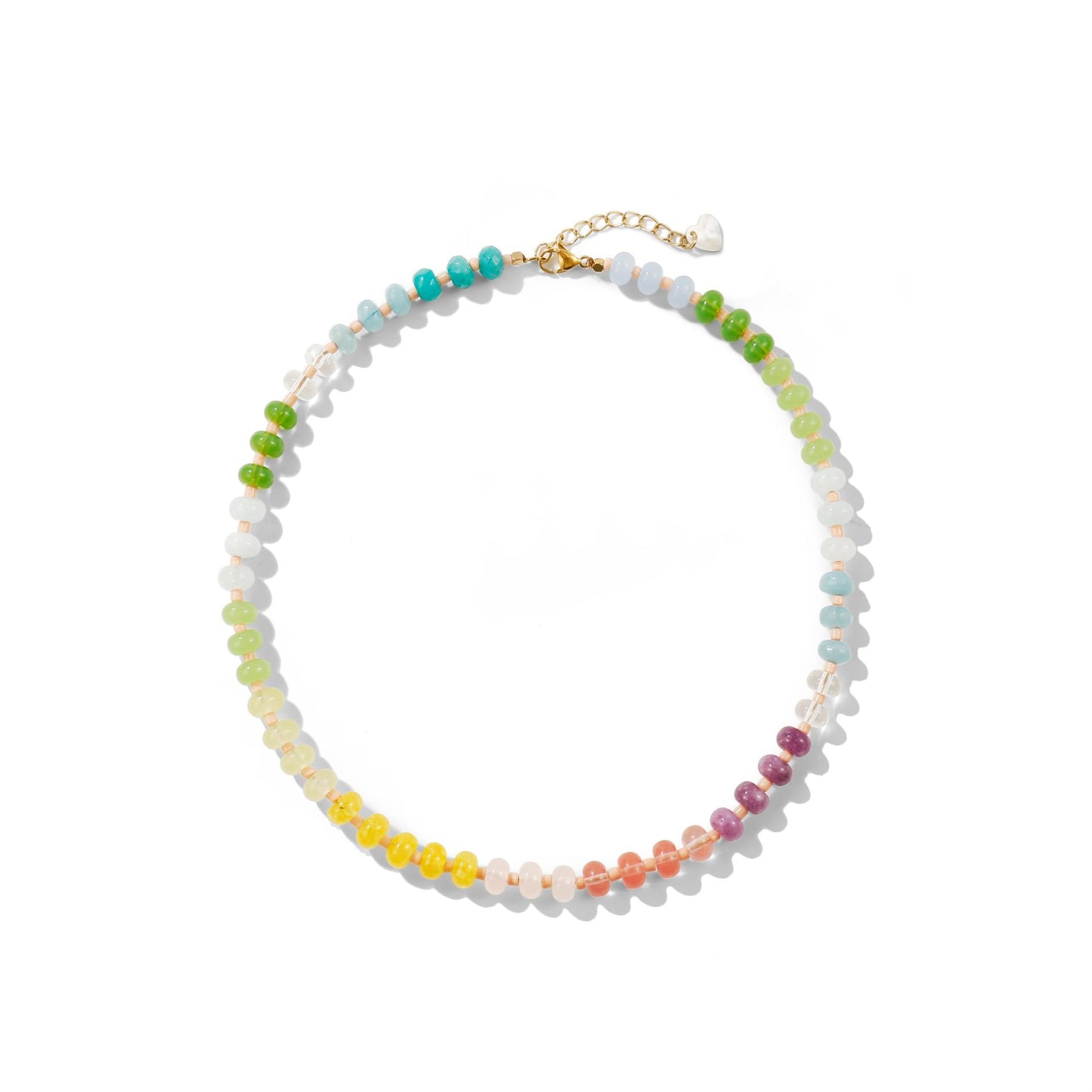 Casual Geometric Agate and Acrylic Beaded Necklace with Rainbow Gradient Pattern for Unisex