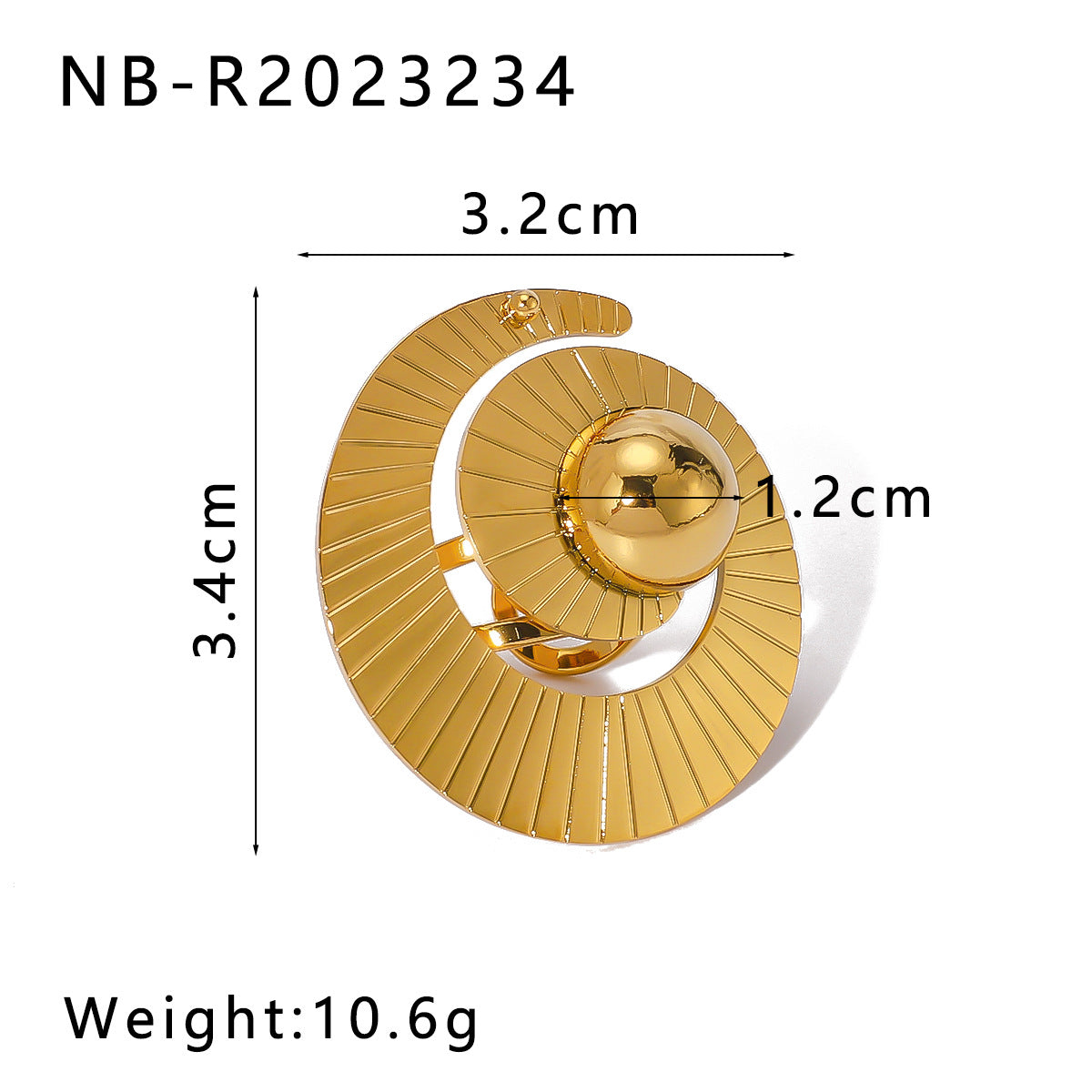 Anello Minimalista Geometrico in Acciaio Inossidabile con Placcatura in Oro 18K da Donna con Finitura Liscia Lucida e Forme a Cuore, Quadrato e Conchiglia