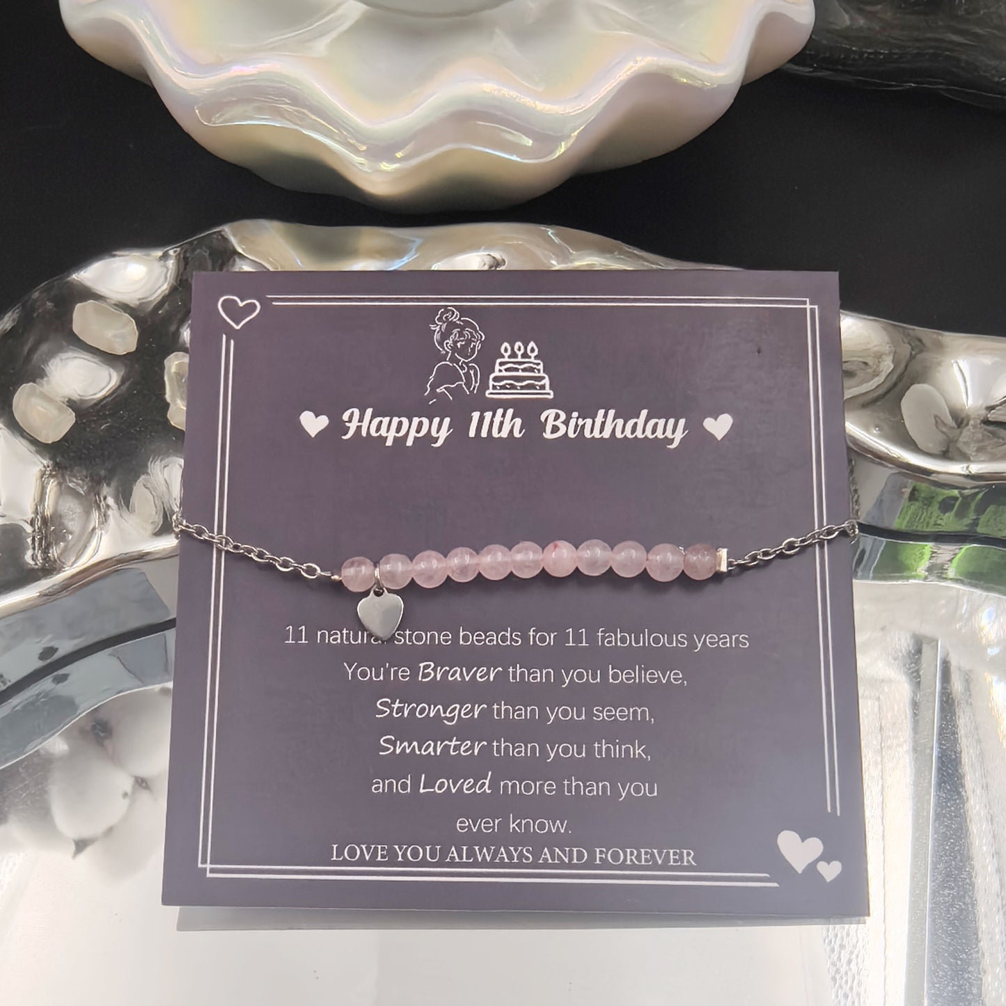 Sweet Geometric Natural Crystal Beaded Bracelet for Women