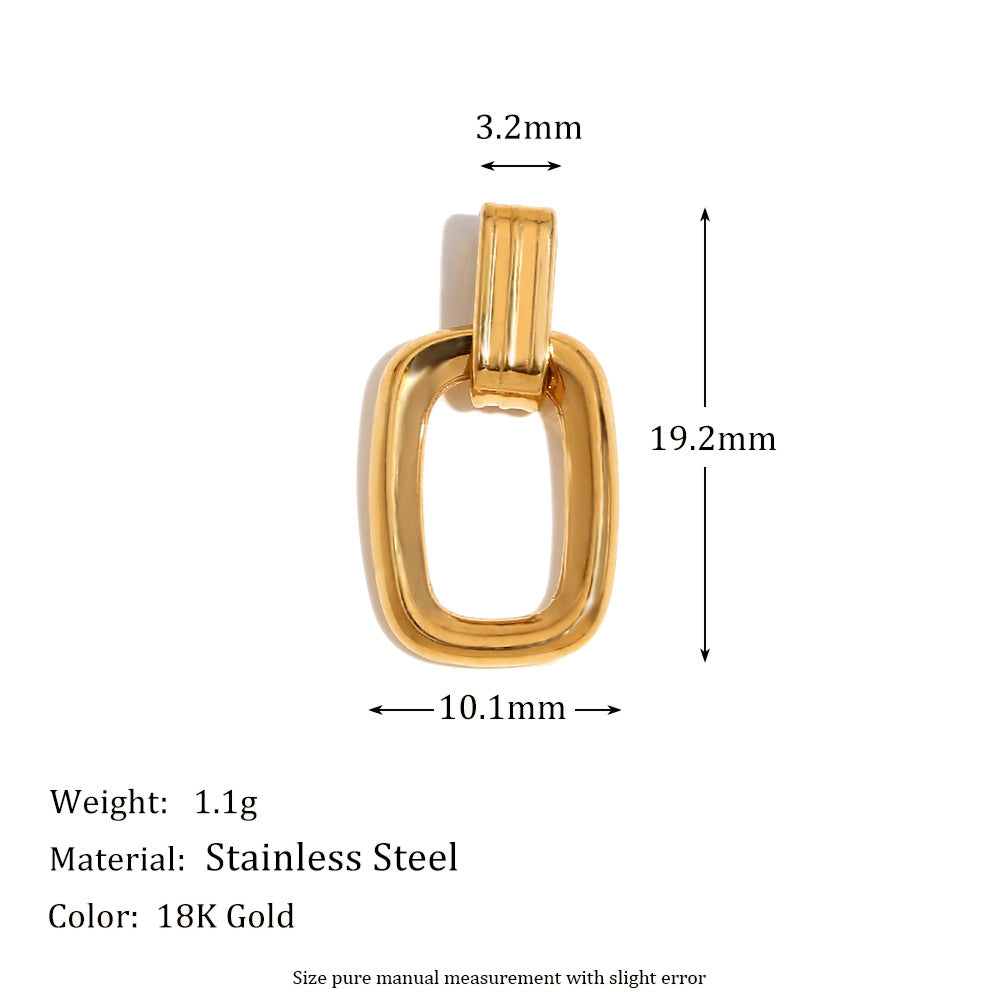 Vintage-Style Oval Charm Pendant in Stainless Steel with 18K Gold Plating for DIY Jewelry Making