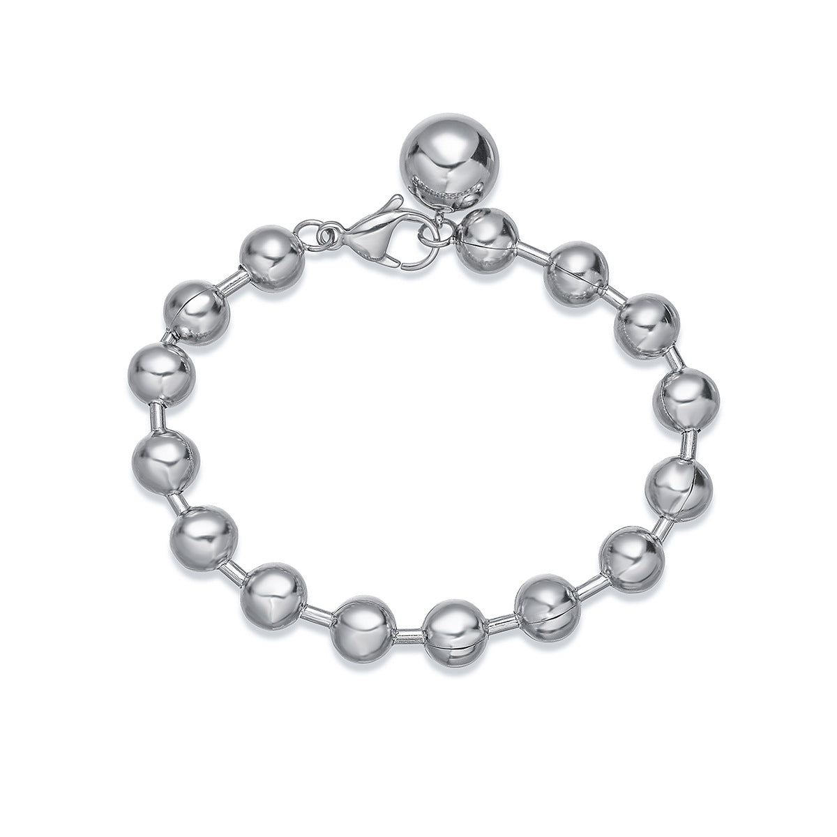 Minimalist 18K Gold Plated Geometric Ball Chain Bracelet for Women