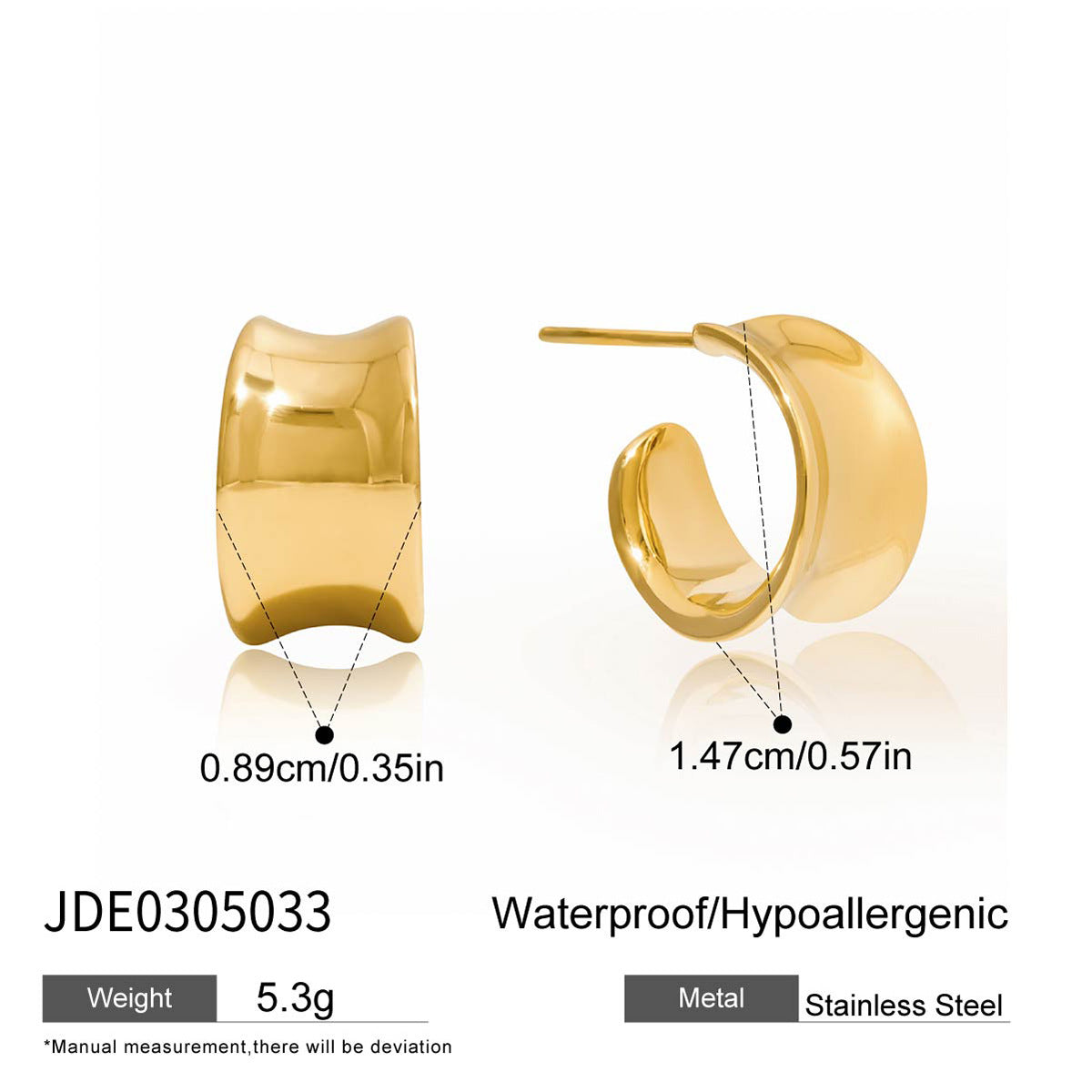 Pendientes de Acero de Titanio Geométricos para Mujer con Acabado Galvanizado, Joyería de Acero Inoxidable Hipoalergénica y a la Moda