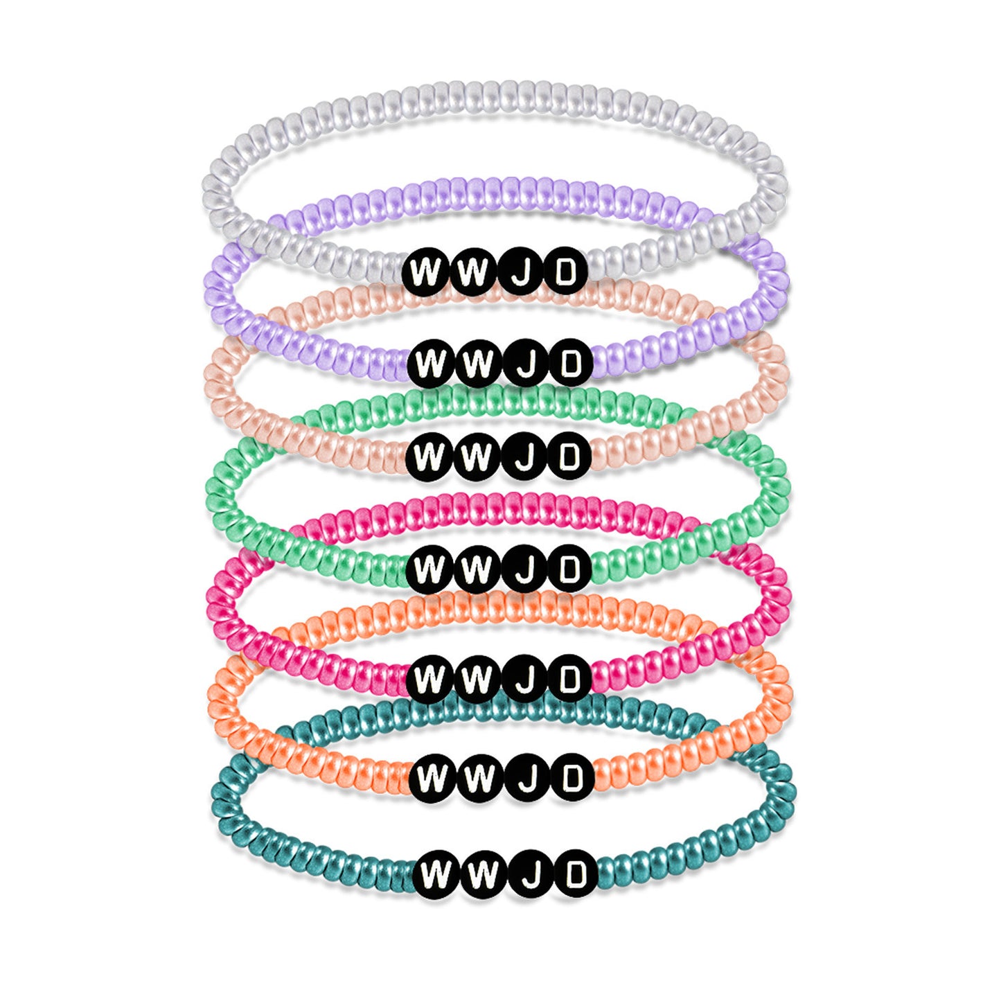 Minimalist Letter Acrylic Beaded Bracelet Set Unisex