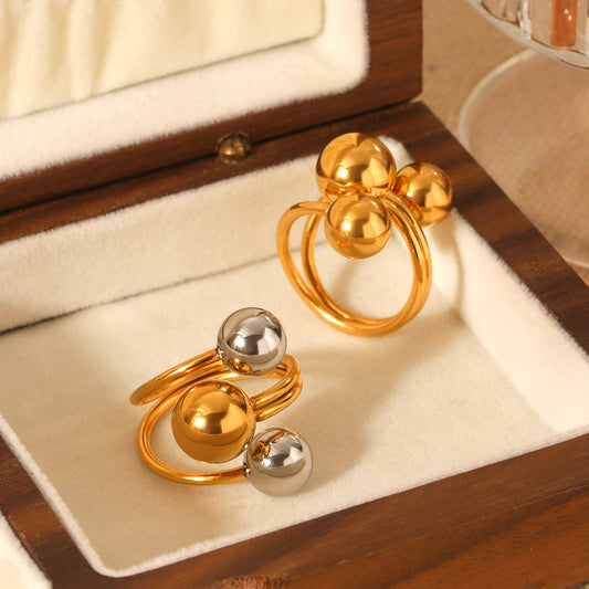 Minimalist Geometric Stainless Steel Ring with Plating Finish for Women Titanium Steel Fashion Ring