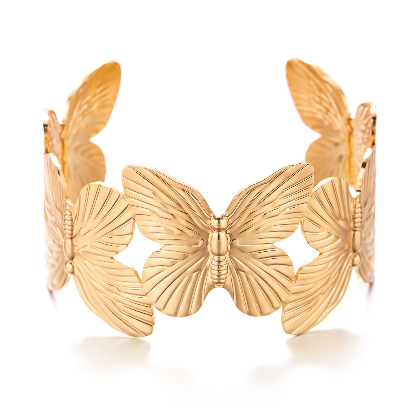 Irregular Butterfly Flower Stainless Steel Plated Bracelet