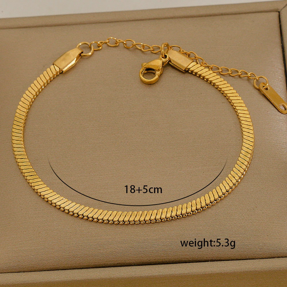 Set di bracciali multistrato minimalisti in acciaio inossidabile con placcatura sottovuoto, da indossare tutti i giorni