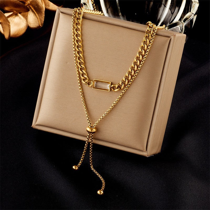 Sweet Minimalist Heart Titanium Steel Plated Necklace for Women