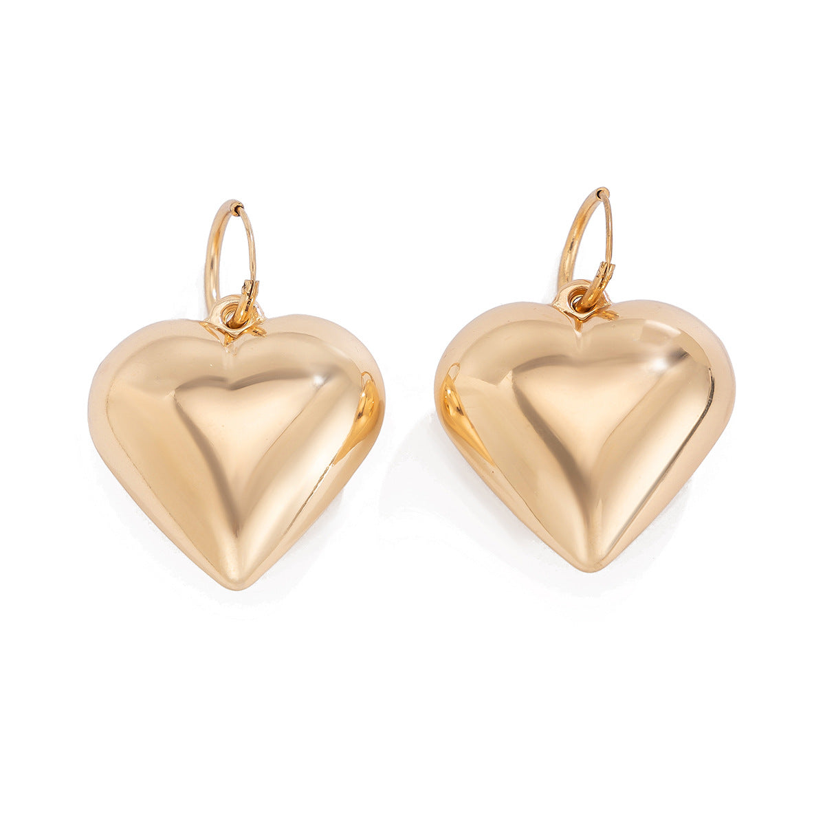 Minimalist Cyberpunk Style Heart-Shaped Resin Pendant Earrings for Women with Plated Finish