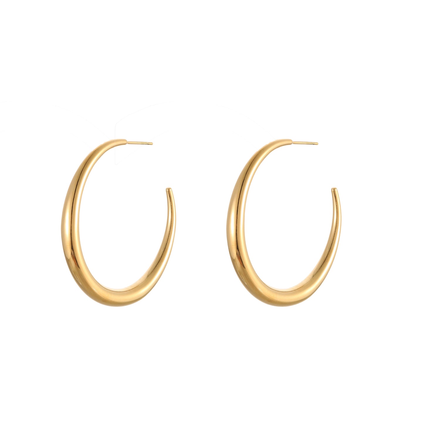 Orecchini da donna geometrici minimalisti a cerchio in acciaio inossidabile con placcatura in oro PVD sottovuoto
