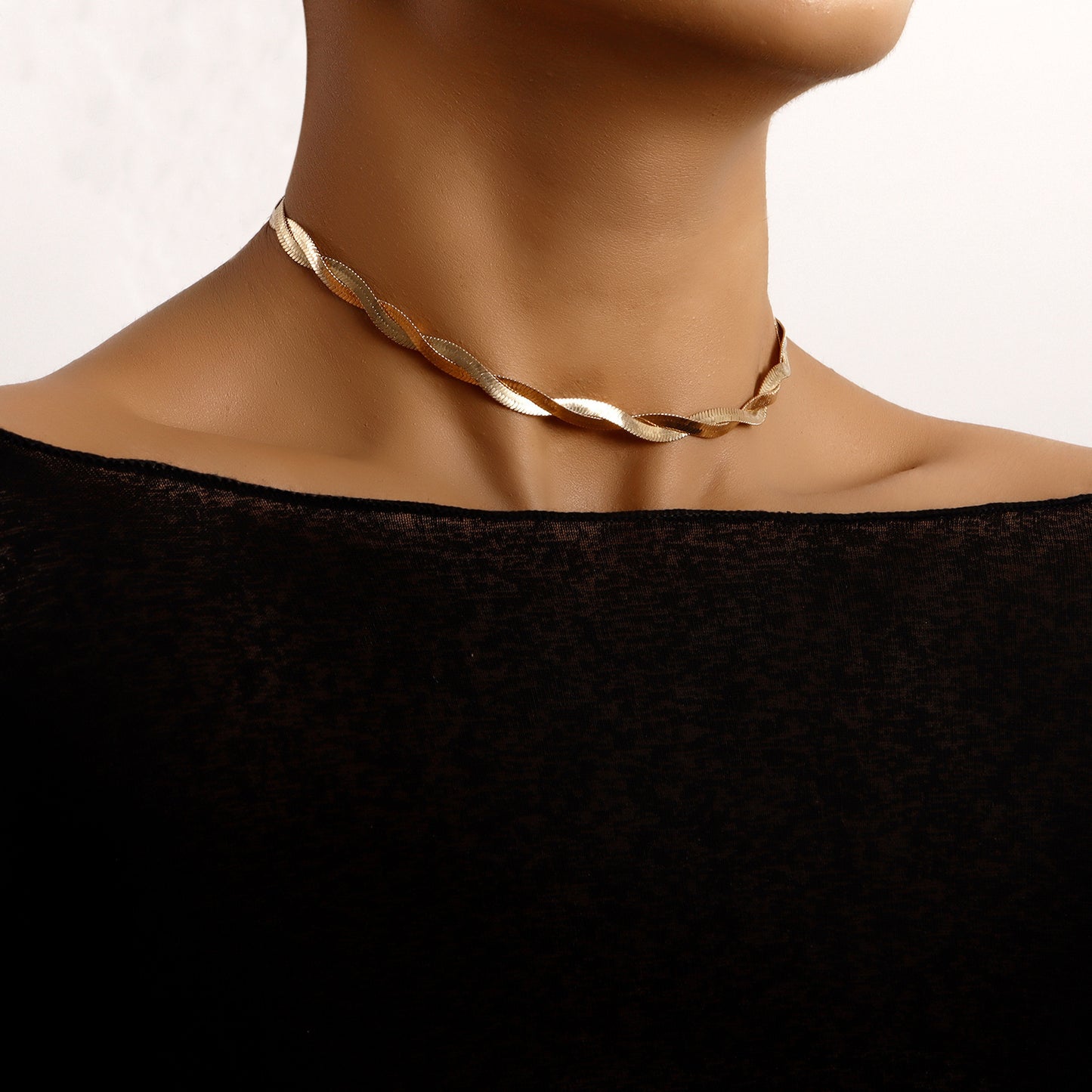 Minimalist Geometric Double-Layer Snake Chain Necklace for Women Alloy Plated Jewelry