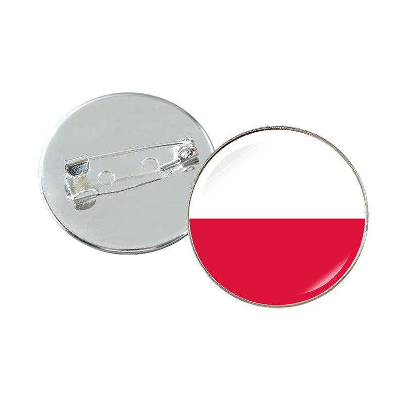 Minimalist Geometric Alloy Plated Brooch with Cabochon Gemstone Unisex Pin Badge